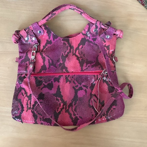 ✨Vintage Pietro Alessandro Pink and Black “snake skin” Handbag✨ - Picture 3 of 11